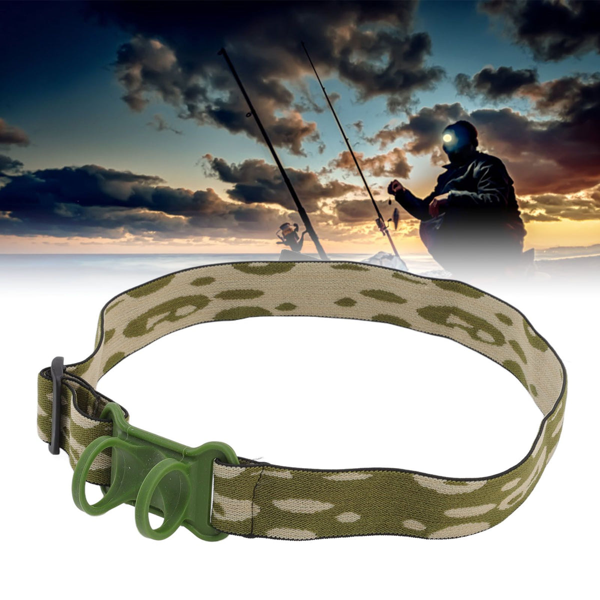 Elastic Headlamp Strap Adjustable Headlight Band Outdoor Riding Headlight Belt for 22 to 32mm Diameter Torches