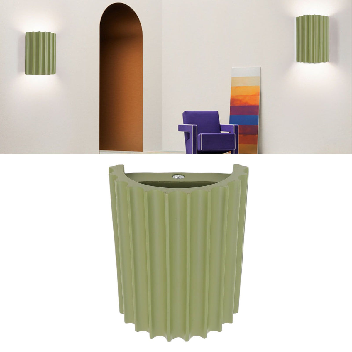 LED Wall Light G9 Lamp Holders Simple Beautiful Decorative Wall Lamp for Bedroom Living Room Entrance 100‑240V Green