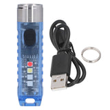 Keychain Flashlight 10 Lighting Modes 5LED TYPE C Fast Charging IP65 Waterproof Portable Keychain Light with Magnetic Base Blue