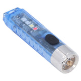 Keychain Flashlight 10 Lighting Modes 5LED TYPE C Fast Charging IP65 Waterproof Portable Keychain Light with Magnetic Base Blue - Top-Down View