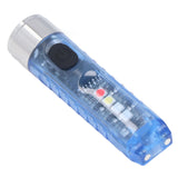 Keychain Flashlight 10 Lighting Modes 5LED TYPE C Fast Charging IP65 Waterproof Portable Keychain Light with Magnetic Base Blue