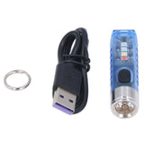 Keychain Flashlight 10 Lighting Modes 5LED TYPE C Fast Charging IP65 Waterproof Portable Keychain Light with Magnetic Base Blue