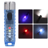 Keychain Flashlight 10 Lighting Modes 5LED TYPE C Fast Charging IP65 Waterproof Portable Keychain Light with Magnetic Base Blue - Extra Image