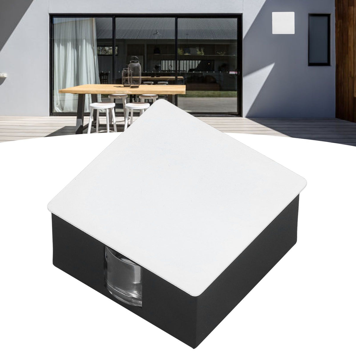 Beam Wall Light Quadrate Design Retro Warm Light 3W Unilateral Lighting LED Wall Lamp AC85 to 265V for Hotel White Shell