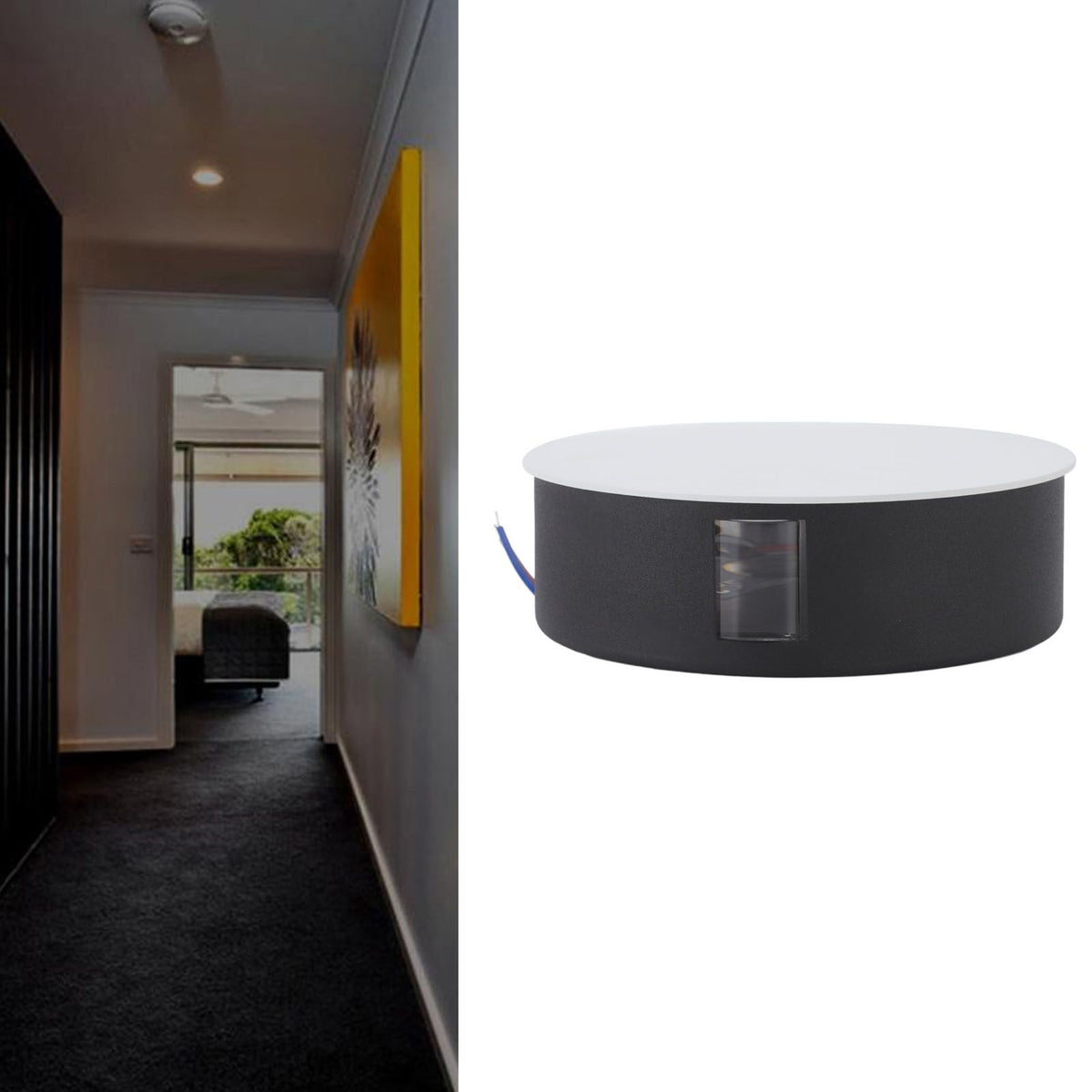 Wall Light Round Shape Aluminum Alloy 3 Beams Modern Wall Sconce Lamp for Dining Room AC85‑265V 9W White