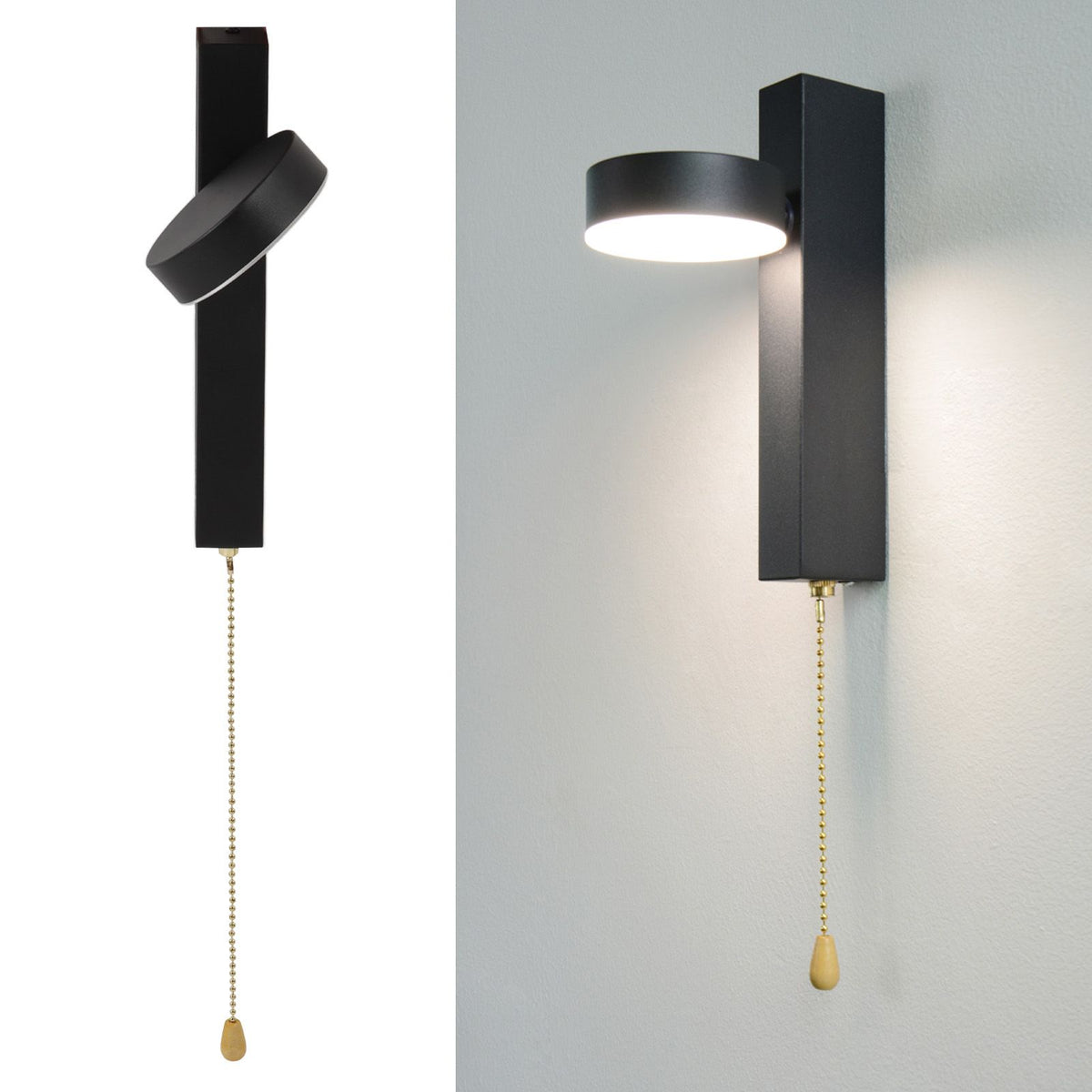 LED Wall Lights 3 Color Modes Modern Style Aluminium Pull Chain Switch Modern Wall Sconces for Bedroom Stair 85 to 265V