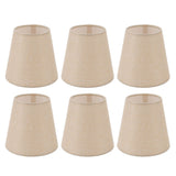 6PCS Linen Fabric Lamp Shade Cover Cylindrical Lampshade with Iron Support for Household Light