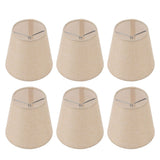 6PCS Linen Fabric Lamp Shade Cover Cylindrical Lampshade with Iron Support for Household Light - Front View