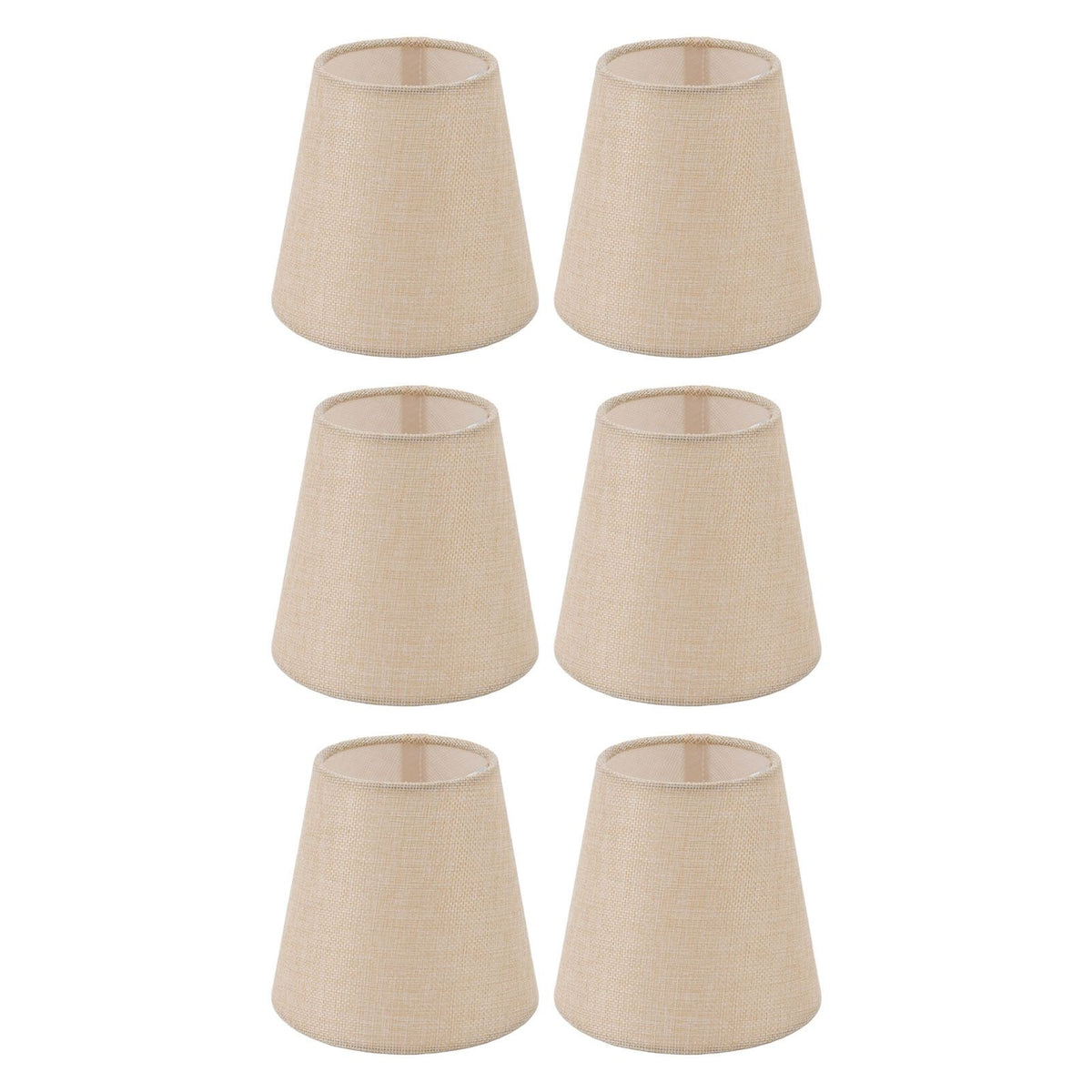 6PCS Linen Fabric Lamp Shade Cover Cylindrical Lampshade with Iron Support for Household Light