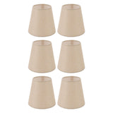6PCS Linen Fabric Lamp Shade Cover Cylindrical Lampshade with Iron Support for Household Light - Top-Down View