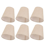 6PCS Linen Fabric Lamp Shade Cover Cylindrical Lampshade with Iron Support for Household Light - 45-Degree Angle