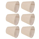 6PCS Linen Fabric Lamp Shade Cover Cylindrical Lampshade with Iron Support for Household Light