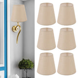 6PCS Linen Fabric Lamp Shade Cover Cylindrical Lampshade with Iron Support for Household Light - Extra Image