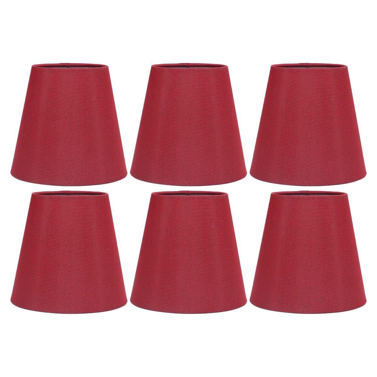 6PCS Fabric Lampshade Modern Simple Good Light Transmission Table Lamp Shade for E14 Bulb Miniature Bulb for Ceiling Lamp A3 01 Wine Red