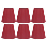 6PCS Fabric Lampshade Modern Simple Good Light Transmission Table Lamp Shade for E14 Bulb Miniature Bulb for Ceiling Lamp A3 01 Wine Red