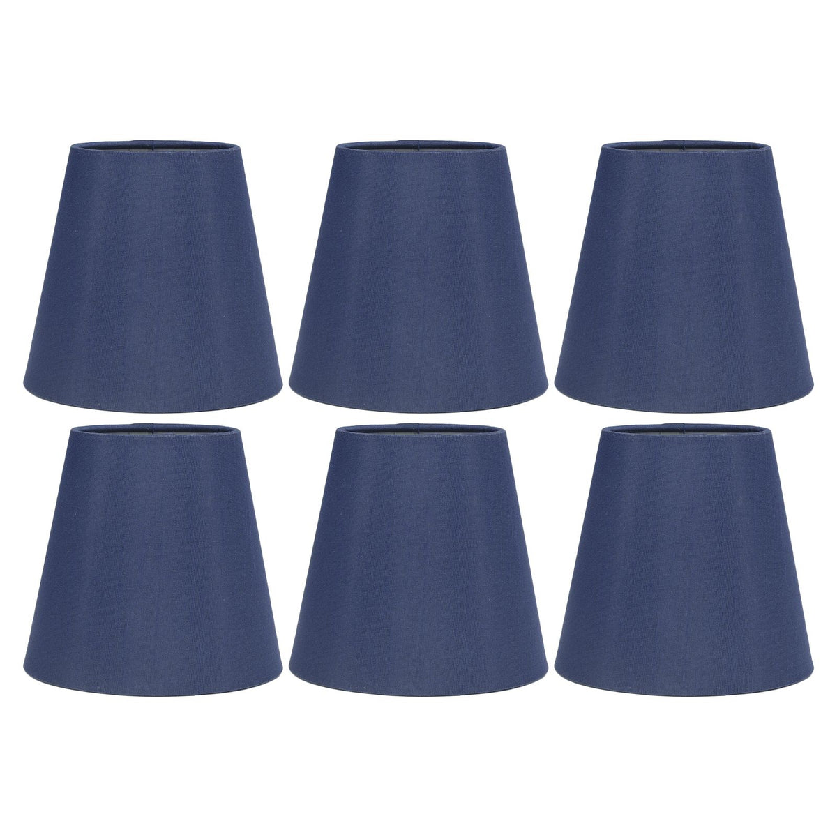 6PCS Fabric Lampshade Modern Simple Good Light Transmission Table Lamp Shade for E14 Bulb Miniature Bulb for Ceiling Lamp A3 02 Dark Blue
