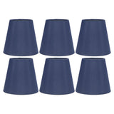 6PCS Fabric Lampshade Modern Simple Good Light Transmission Table Lamp Shade for E14 Bulb Miniature Bulb for Ceiling Lamp A3 02 Dark Blue