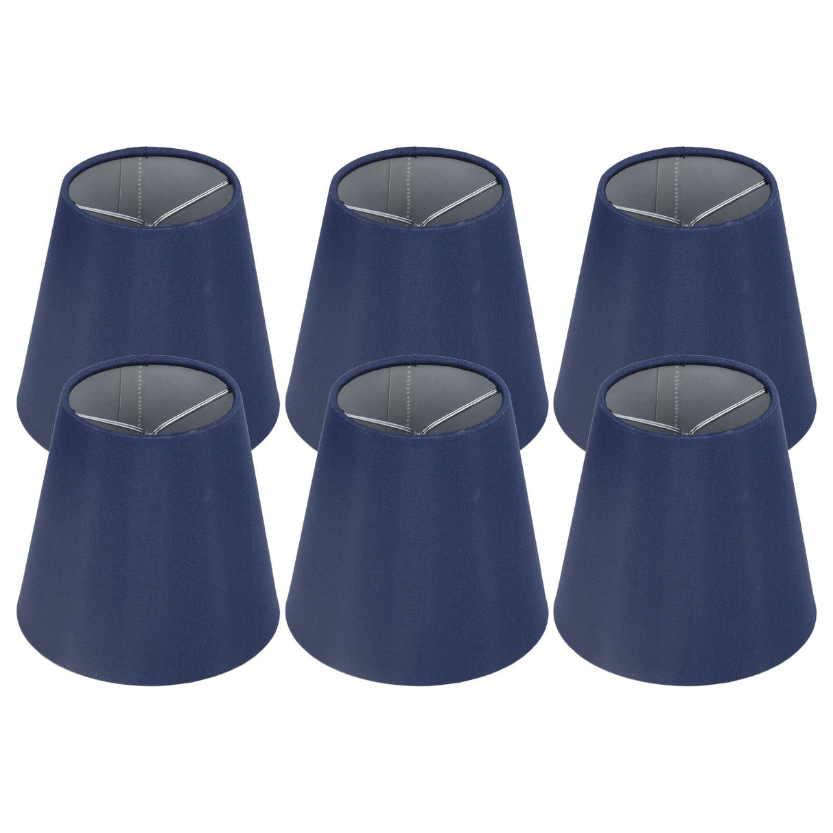 6PCS Fabric Lampshade Modern Simple Good Light Transmission Table Lamp Shade for E14 Bulb Miniature Bulb for Ceiling Lamp A3 02 Dark Blue