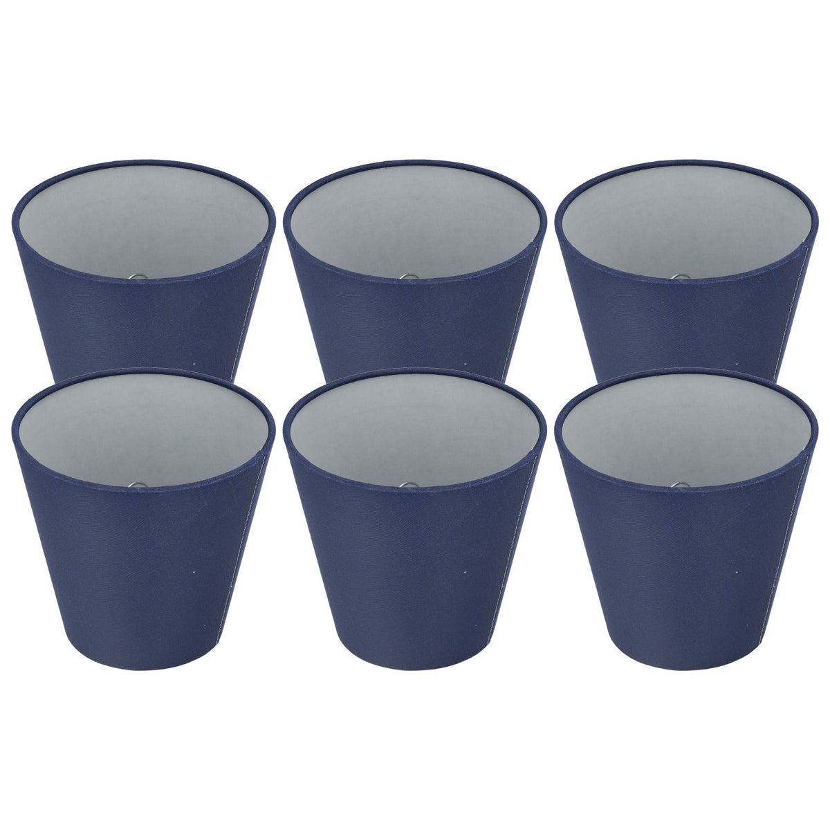 6PCS Fabric Lampshade Modern Simple Good Light Transmission Table Lamp Shade for E14 Bulb Miniature Bulb for Ceiling Lamp A3 02 Dark Blue