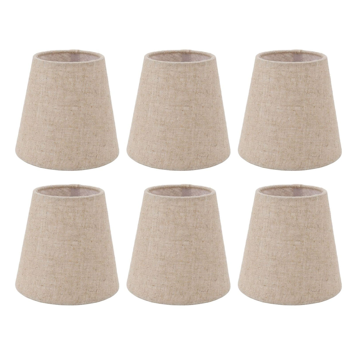 6Pcs Small Lamp Shade Clip On Drum Linen Fabric Lampshade for Candle Bulbs Lighting Accessories