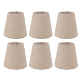6Pcs Small Lamp Shade Clip On Drum Linen Fabric Lampshade for Candle Bulbs Lighting Accessories