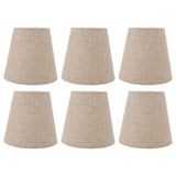 6Pcs Small Lamp Shade Clip On Drum Linen Fabric Lampshade for Candle Bulbs Lighting Accessories