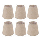 6Pcs Small Lamp Shade Clip On Drum Linen Fabric Lampshade for Candle Bulbs Lighting Accessories