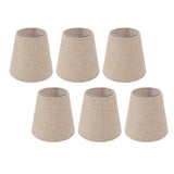 6Pcs Small Lamp Shade Clip On Drum Linen Fabric Lampshade for Candle Bulbs Lighting Accessories