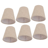 6Pcs Small Lamp Shade Clip On Drum Linen Fabric Lampshade for Candle Bulbs Lighting Accessories - Extra Image