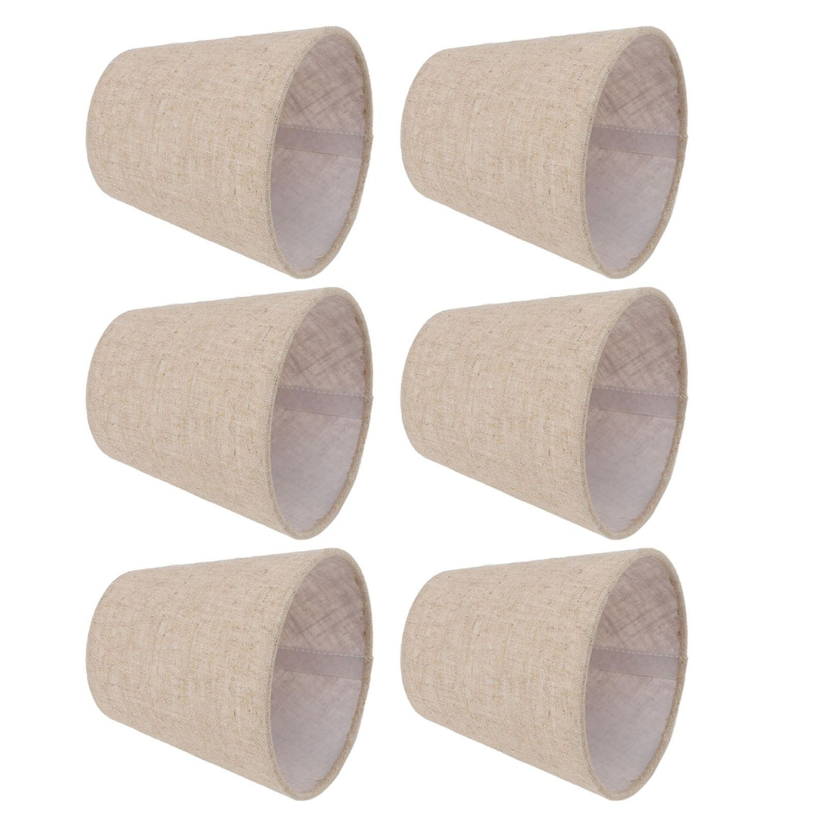 6Pcs Small Lamp Shade Clip On Drum Linen Fabric Lampshade for Candle Bulbs Lighting Accessories