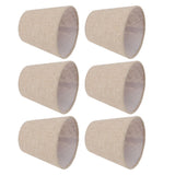 6Pcs Small Lamp Shade Clip On Drum Linen Fabric Lampshade for Candle Bulbs Lighting Accessories - Extra Image