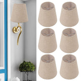 6Pcs Small Lamp Shade Clip On Drum Linen Fabric Lampshade for Candle Bulbs Lighting Accessories
