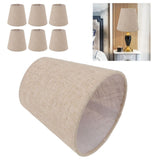 6Pcs Small Lamp Shade Clip On Drum Linen Fabric Lampshade for Candle Bulbs Lighting Accessories - Extra Image