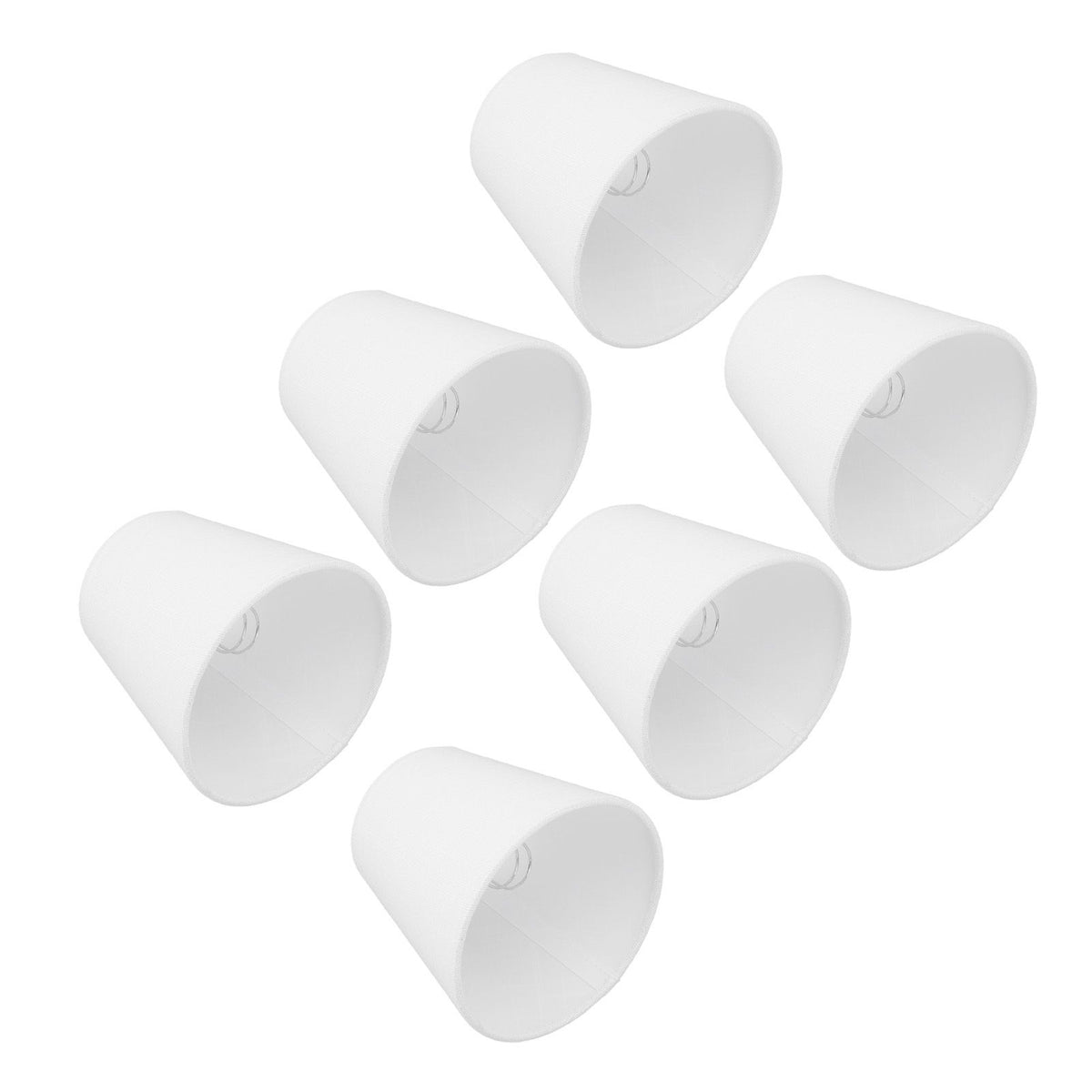 6Pcs White Fabric Lampshade Kit Modern Minimalist Lampshade for Candelabra Floor Table Chandelier Wall
