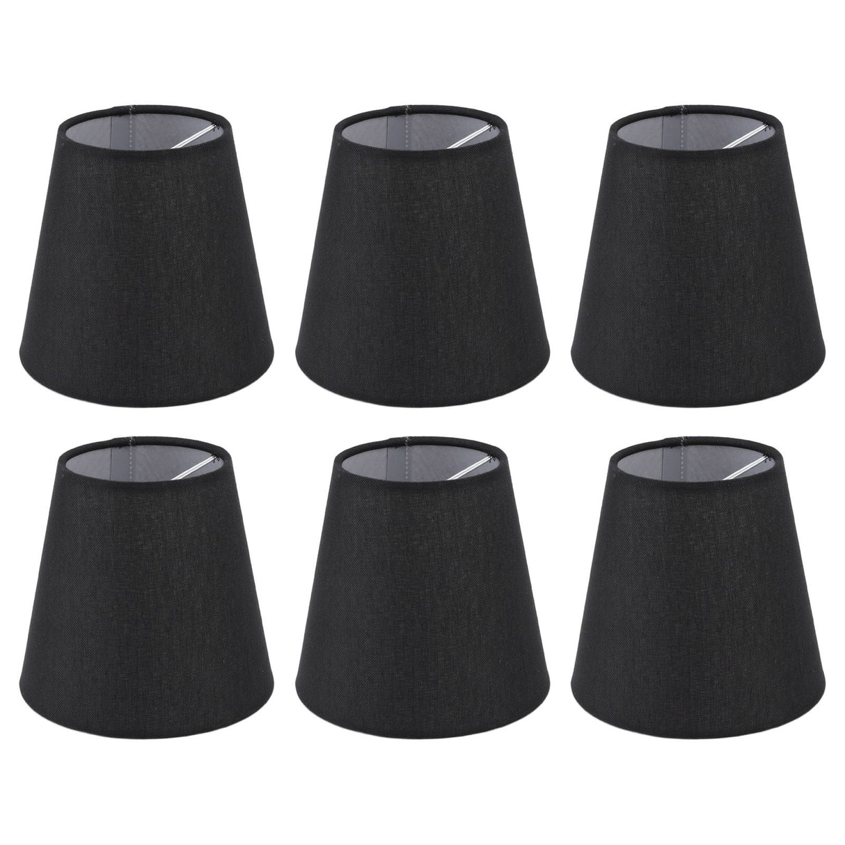 6Pcs Lampshade Lamp Shade Modern Simple Style Home Decoration Black for Small E14 Bulb