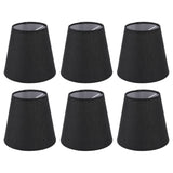6Pcs Lampshade Lamp Shade Modern Simple Style Home Decoration Black for Small E14 Bulb - Front View