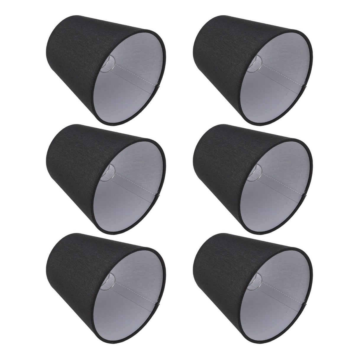 6Pcs Lampshade Lamp Shade Modern Simple Style Home Decoration Black for Small E14 Bulb