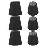 6Pcs Lampshade Lamp Shade Modern Simple Style Home Decoration Black for Small E14 Bulb - Close-Up Angle