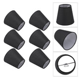 6Pcs Lampshade Lamp Shade Modern Simple Style Home Decoration Black for Small E14 Bulb - Extra Image