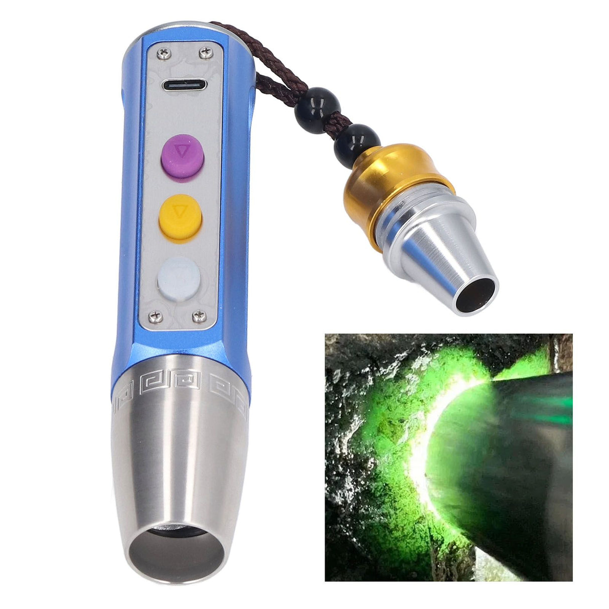 Adjustable Gem Identification Light Pocket 3LED Jewelry Appraisal Flashlight with Battery