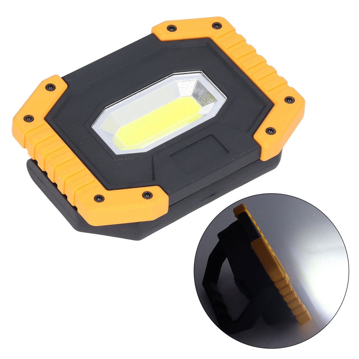 COB Work Light USB Charging Portable Floodlight Waterproof Emergency Portable Light with 180 Degree Rotating Bracket