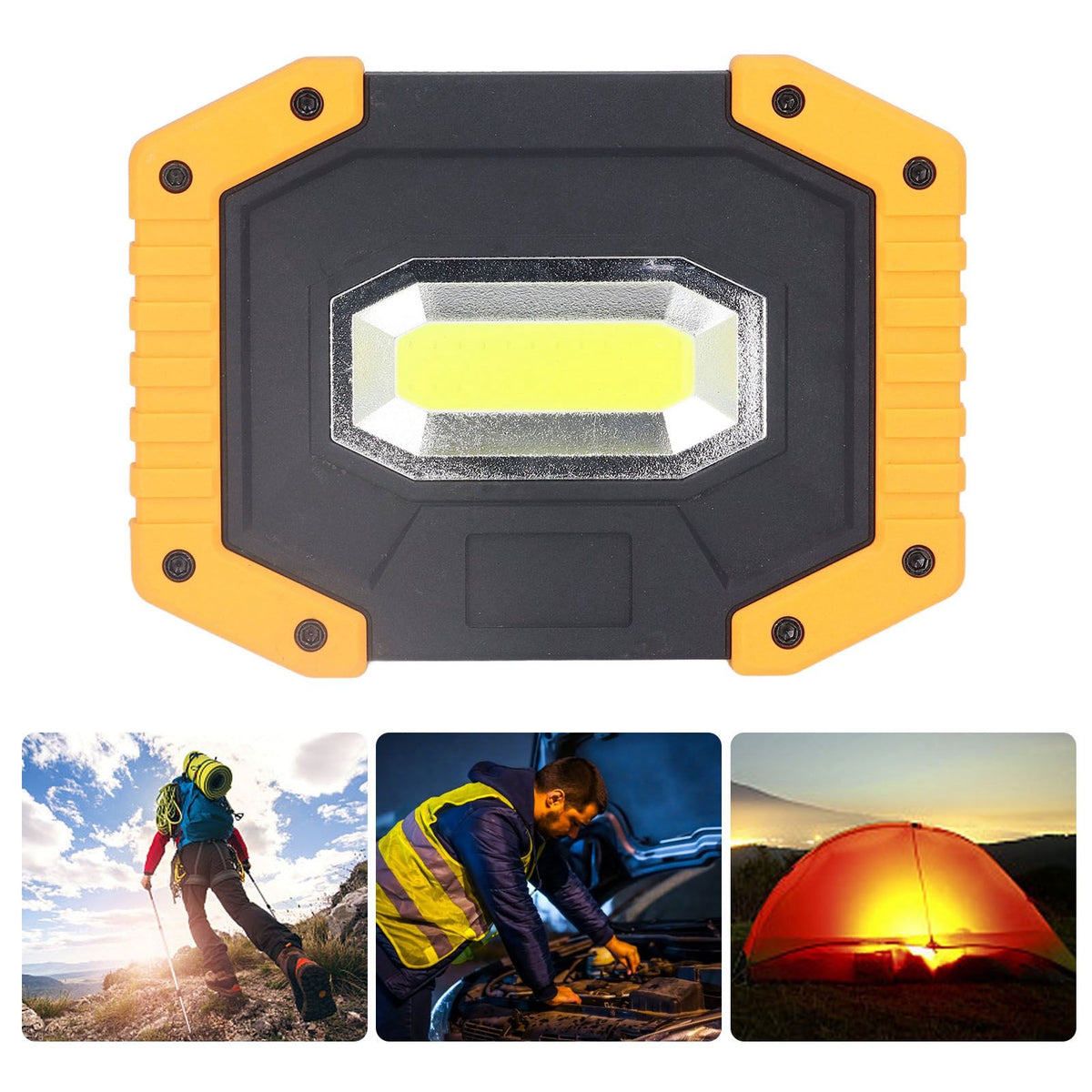 COB Work Light USB Charging Portable Floodlight Waterproof Emergency Portable Light with 180 Degree Rotating Bracket