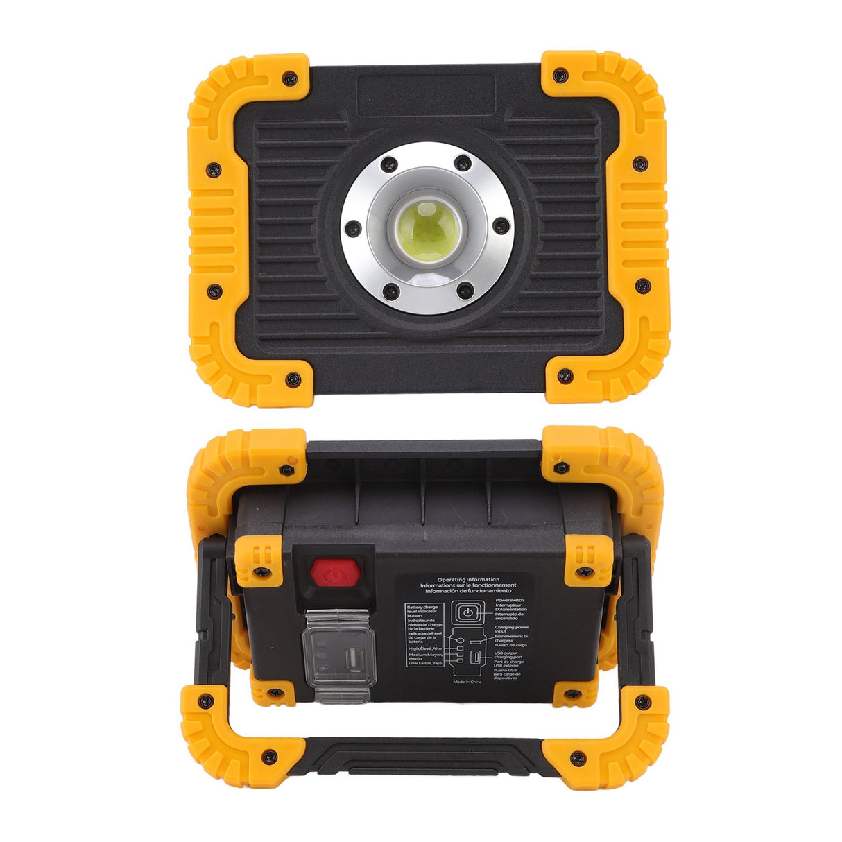 COB Work Light Waterproof USB Charging Portable COB Floodlight with 180 Degree Rotatable Stand for Camping Emergency