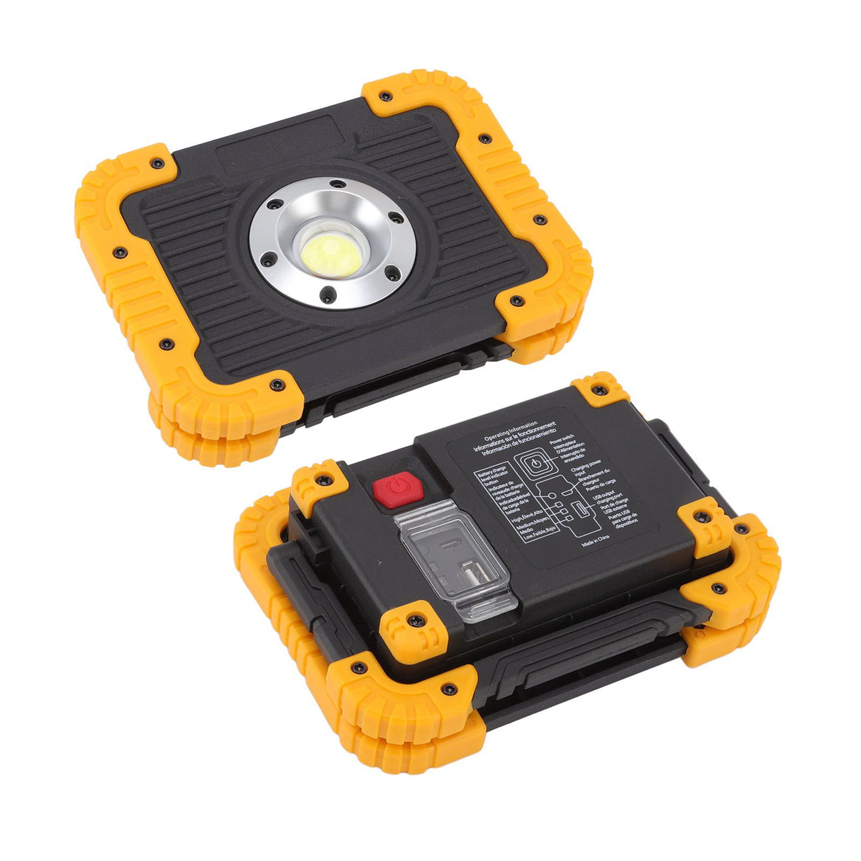 COB Work Light Waterproof USB Charging Portable COB Floodlight with 180 Degree Rotatable Stand for Camping Emergency
