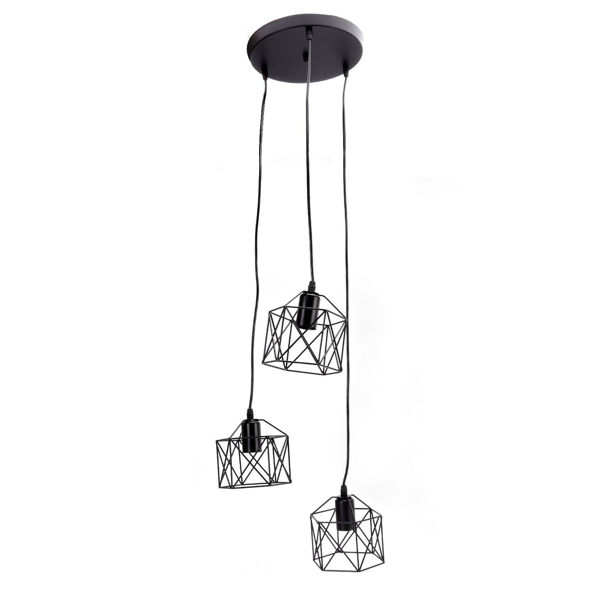 Antique Pendant Lampshade E27 3 Head Retro Unique Style Hanging Light Shade for Home Cafes 85‑240V
