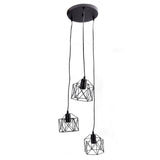 Antique Pendant Lampshade E27 3 Head Retro Unique Style Hanging Light Shade for Home Cafes 85‑240V