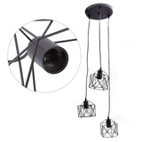 Antique Pendant Lampshade E27 3 Head Retro Unique Style Hanging Light Shade for Home Cafes 85‑240V - Rear View