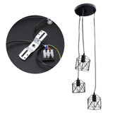 Antique Pendant Lampshade E27 3 Head Retro Unique Style Hanging Light Shade for Home Cafes 85‑240V