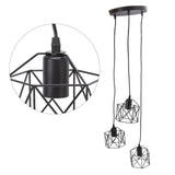 Antique Pendant Lampshade E27 3 Head Retro Unique Style Hanging Light Shade for Home Cafes 85‑240V - Low Angle