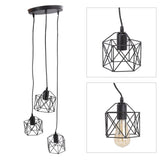 Antique Pendant Lampshade E27 3 Head Retro Unique Style Hanging Light Shade for Home Cafes 85‑240V